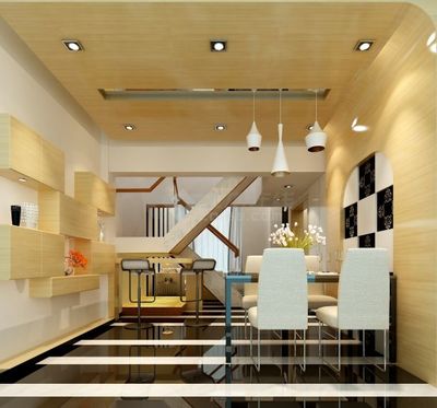 現(xiàn)代風(fēng)格躍層單身公寓室內(nèi)裝修圖cad(含效果)