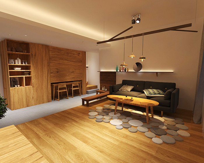 92平米日式風格簡約小復式樓室內裝修圖