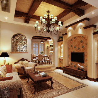 別墅客廳背景墻裝修效果圖