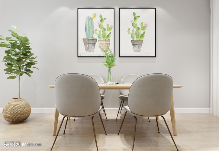 現代簡潔風家居餐廳陳列室內設計效果圖