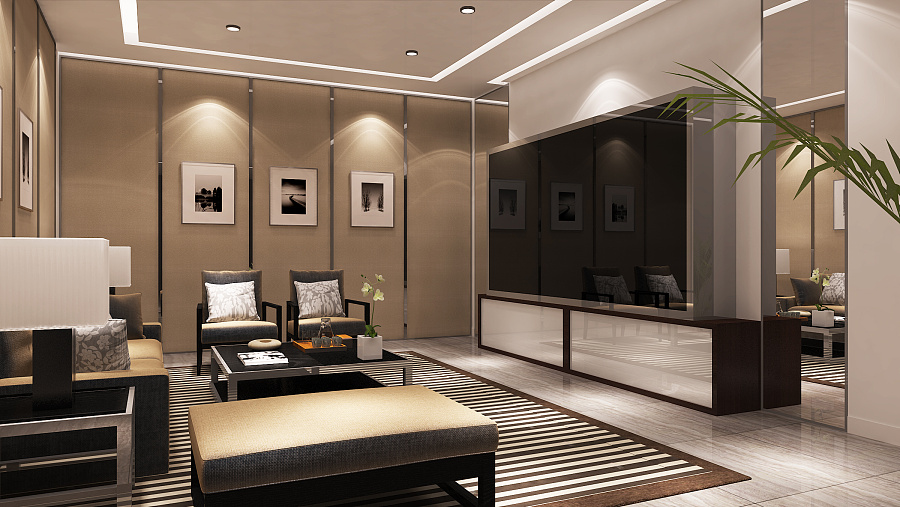 室內設計 辦公空間設計 證券公司設計 新中式 簡約現代 經理室 會議室 VIP接待室 休息室|室內設計|空間/建筑|秋琳 - 原創設計作品 