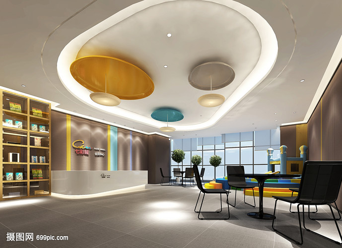 公司前臺面試區室內裝修效果圖